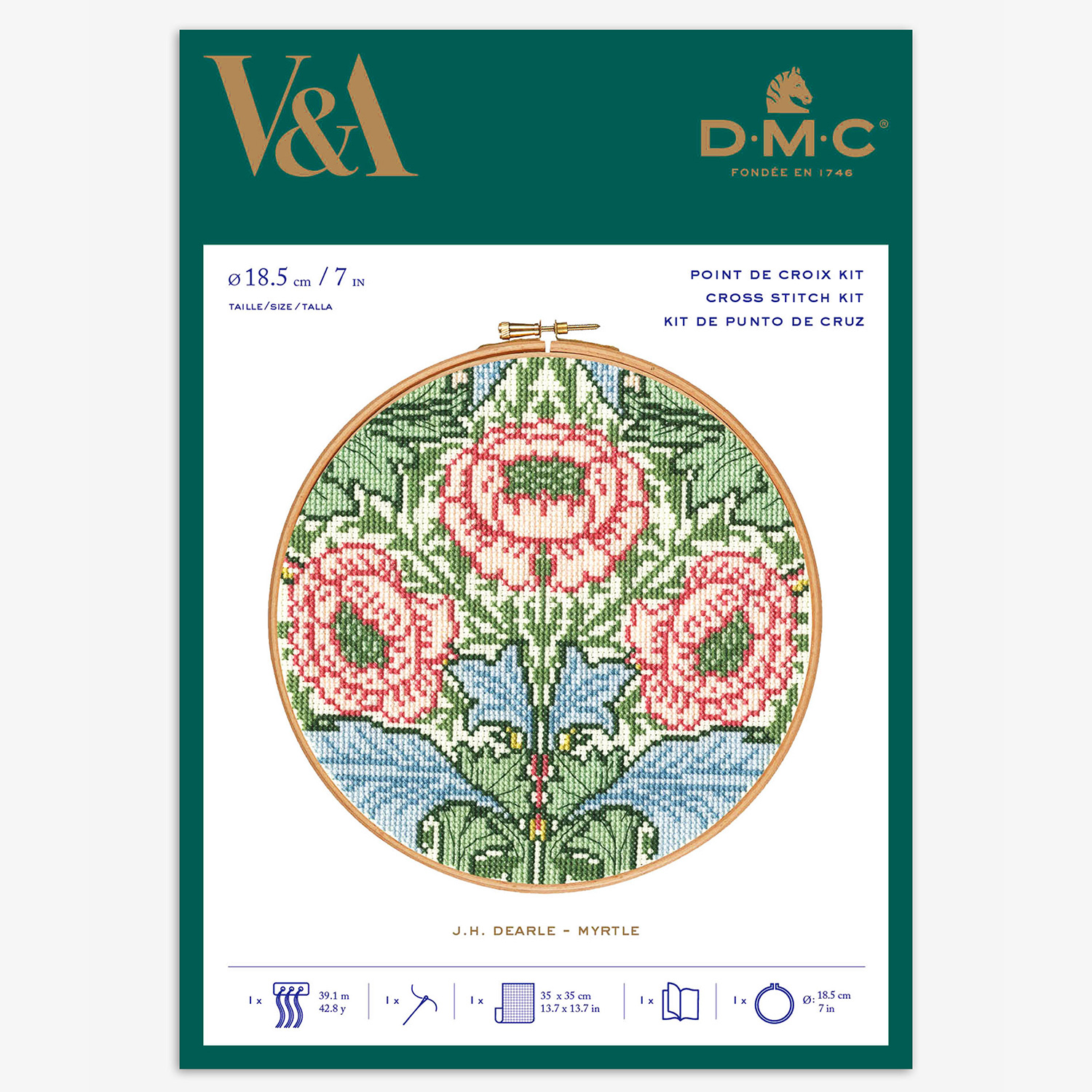 [Order / return is not possible] DMC-BL1175-77 DMC Martel/Ginume Flower [John Henry Dahl] Cross Stitch Kit (Set)