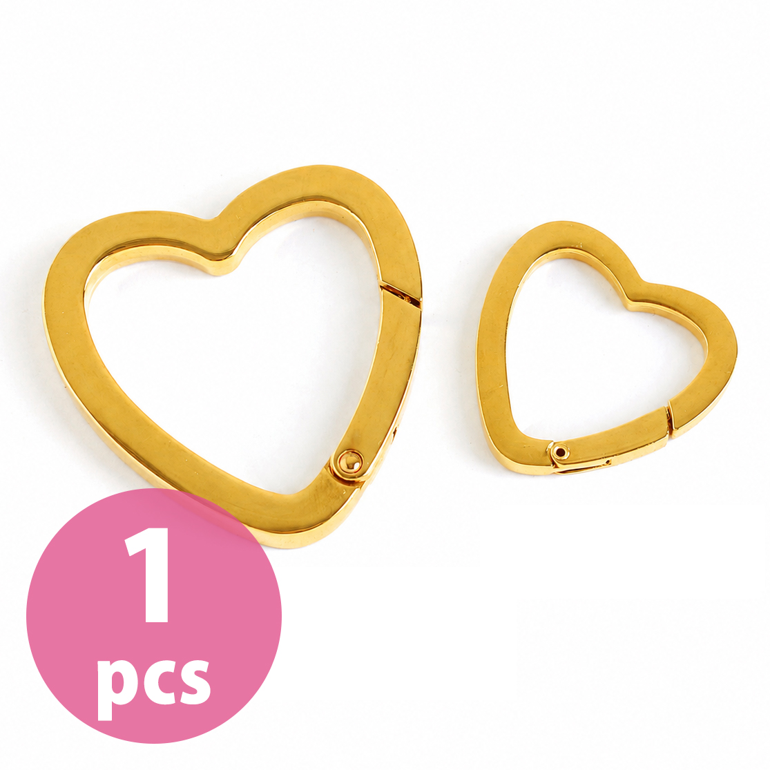 CK2-34,50-G Carabiner Heart, small, big, gold, 1pcs/pack (pack)