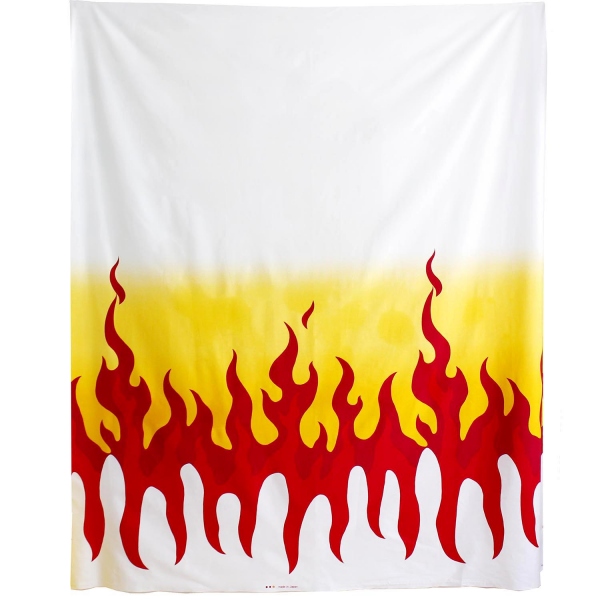 IBK99078-7A Fire Pattern Print Fabric Fabric Broadcloth White x Red x Yellow width approx. 110cm 1m/unit (m)