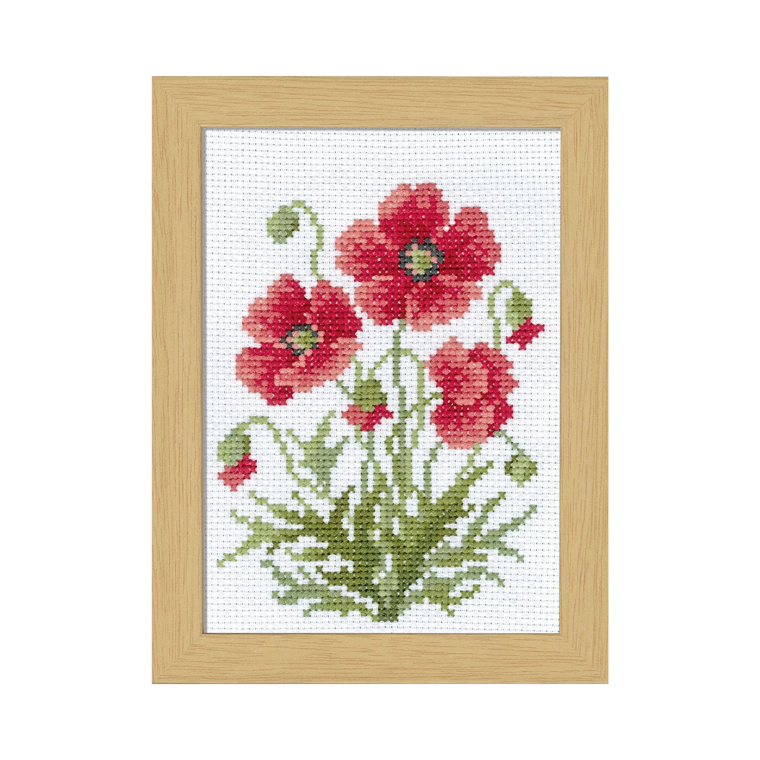OLY-K7509 Olimpass Embroidery Kit April Poppy with Wooden Frame (Set)
