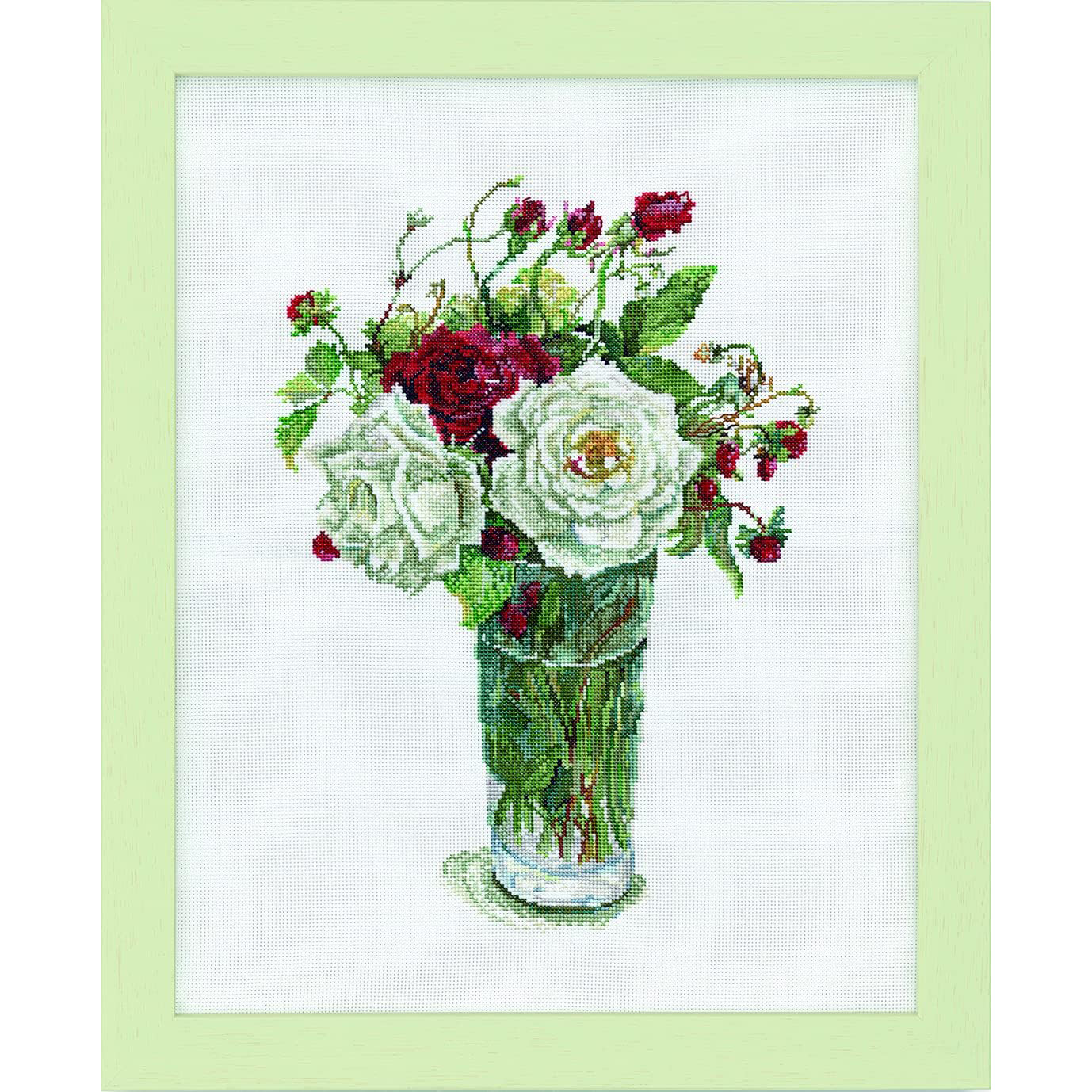 CSK552101 LECIEN Embroidery Kit Cosmo [COSM] Fujico Colction Roses and Wild Strawberry (Pcs)
