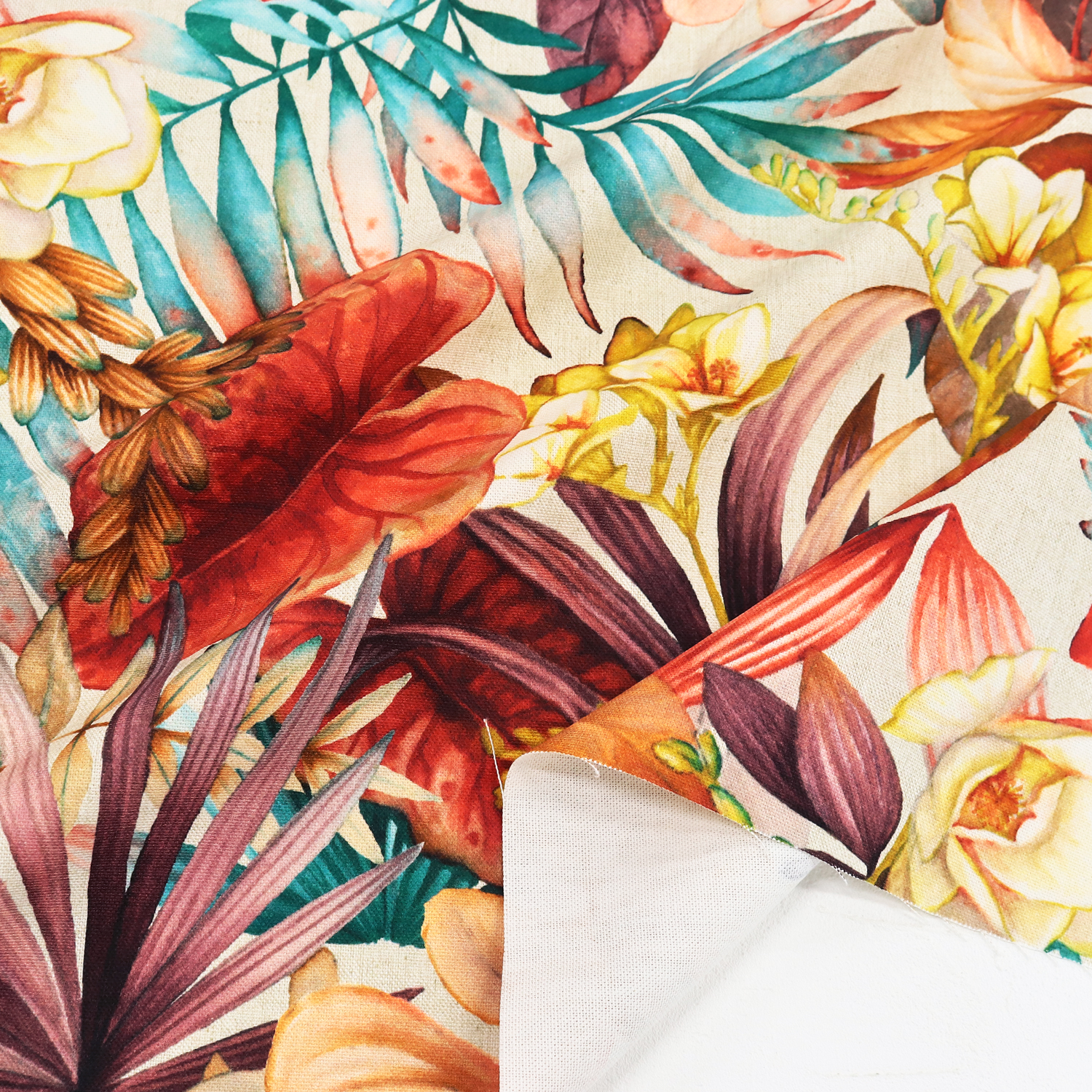 VIL4481-12-50 European Premium Print デジタルプリントオックス 生地 約巾140cm 50cm単位 (枚)