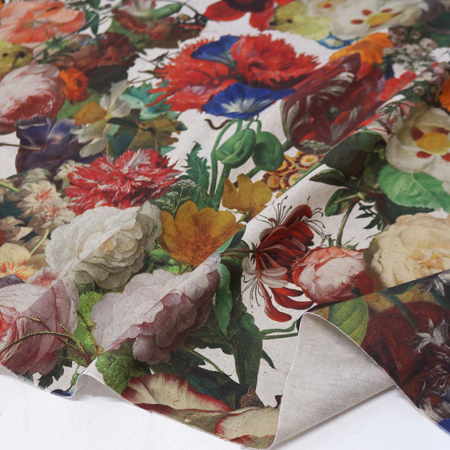VIL-LEA-14 Botanical, Imported from Spain, Cotton-linen-like inkjet oxford fabric, Approx. 140cm Wide, 1m/unit (m)
