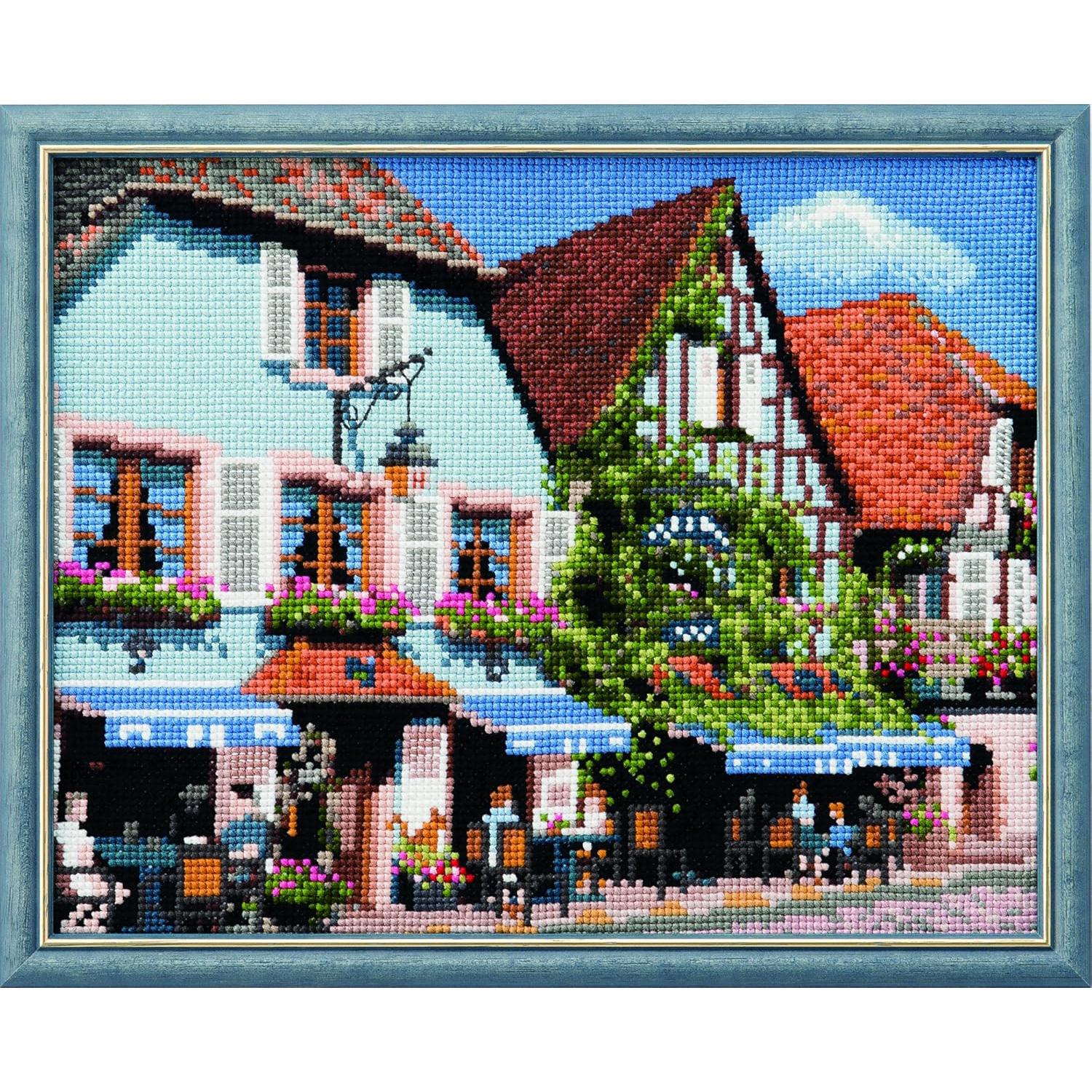 CSK711 LECIEN [Lucian] Embroidery Kit Cosmo [COSMO] French Scenery Cafes in Alsace (Pcs)
