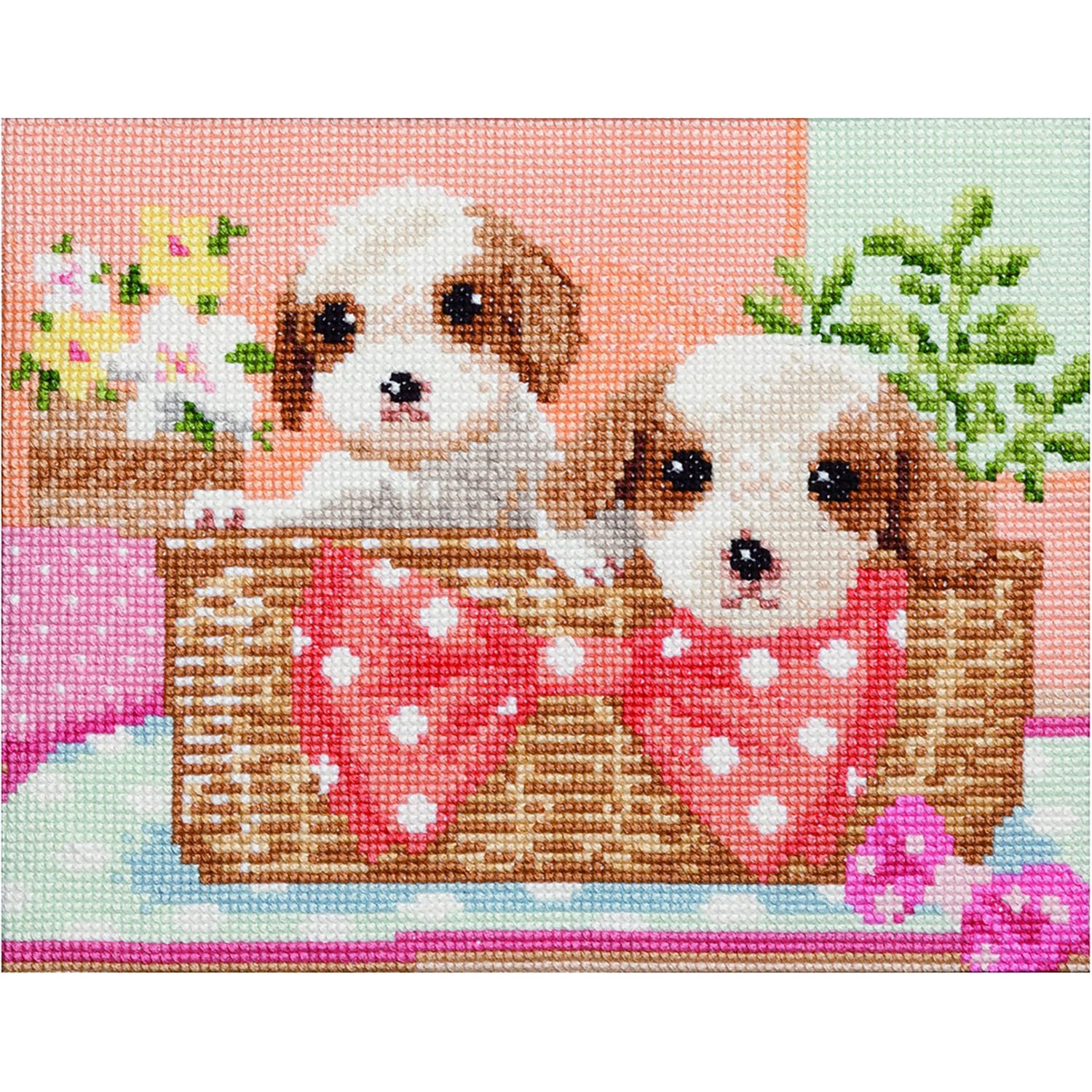 CSK719 LECIEN Embroidery Kit Cosmo [COSMO] Embroidery Kit Cross Stitch Dog&Flower Cavalier (Pcs)