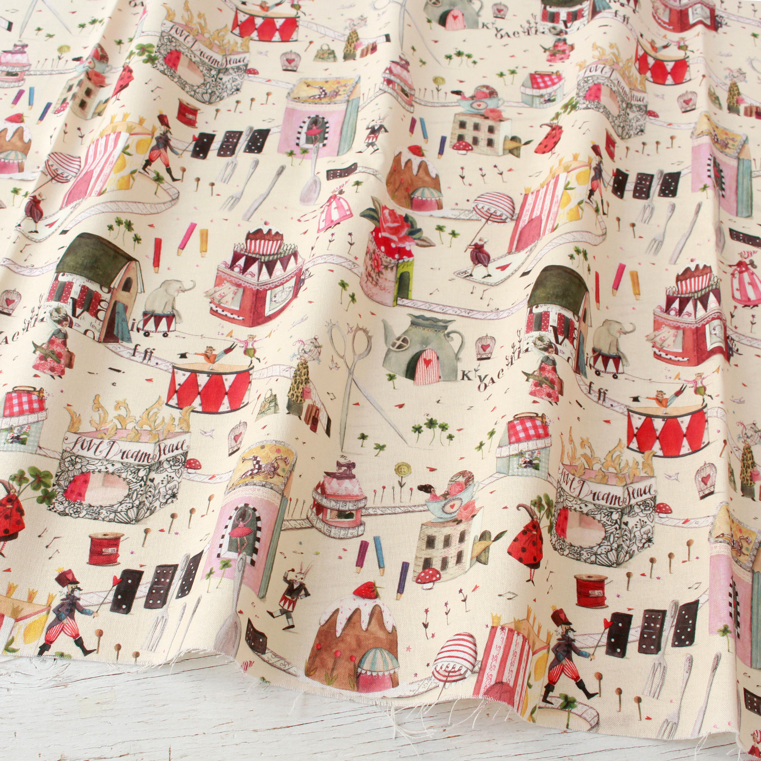 ■ACU3523-887R acufactum Printed-fanric, Width approx.150cm, approx.10m (roll)