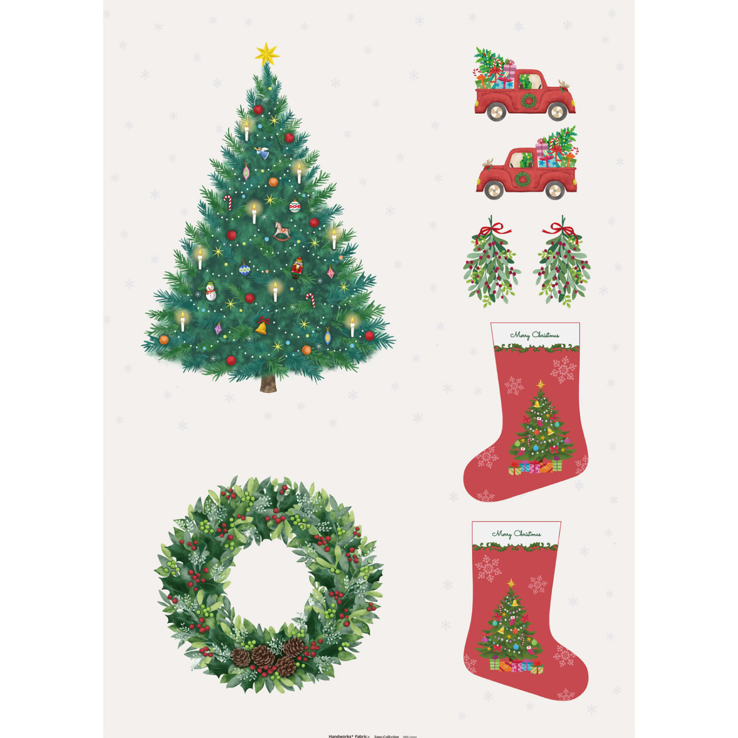 XC10756P 2026XmasCollection クリスマスアソートパネル 約108cm×80cm (枚)