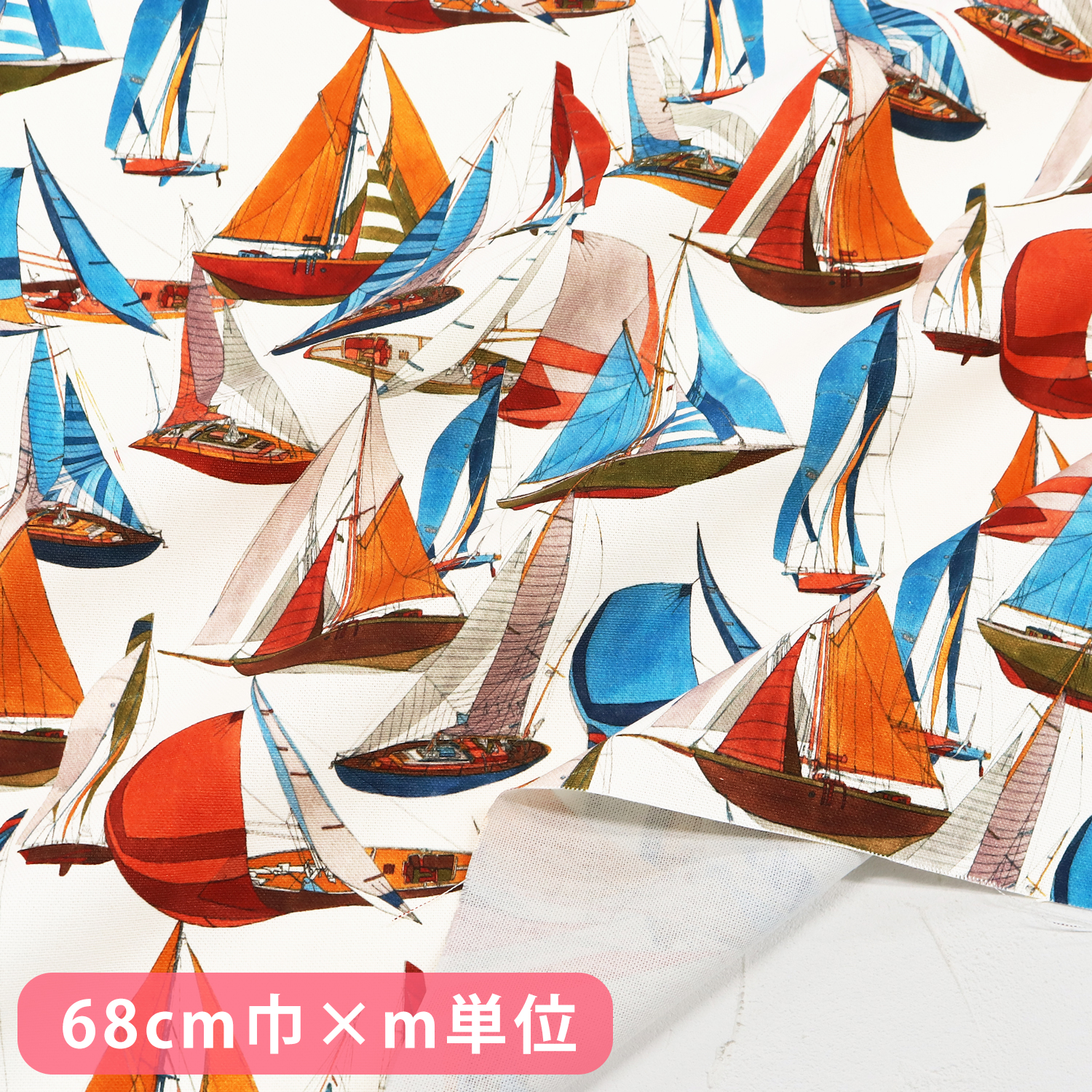 VIL4480H-11 European Premium デジタルプリントオックス生地 ハーフワイドサイズ 約巾68cm 1m単位 (m)