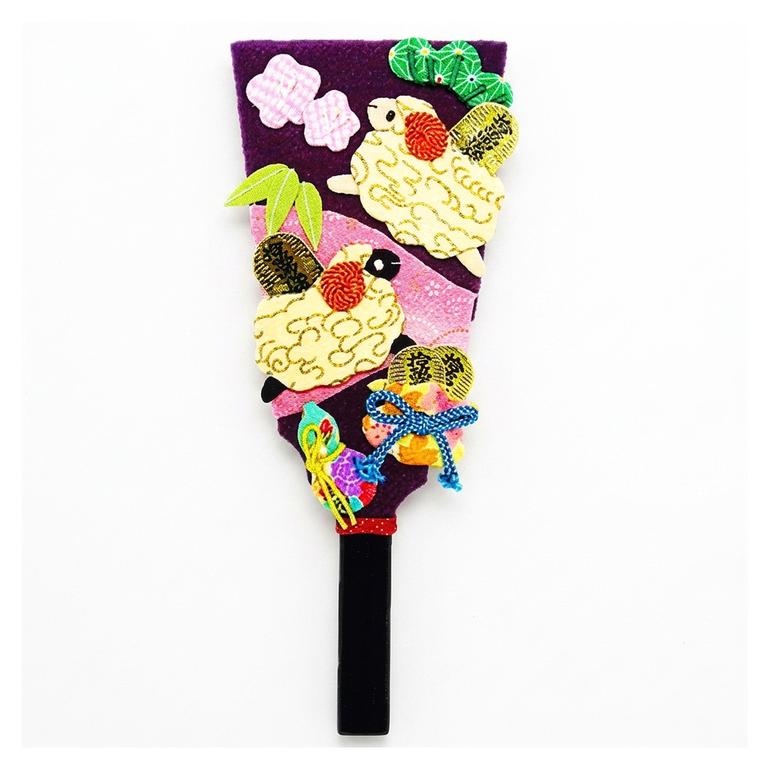 H8127 Zodiac Craft Kit: Hagoita Paddle ? Auspicious Lucky Sheep (Purple) [Bagged]