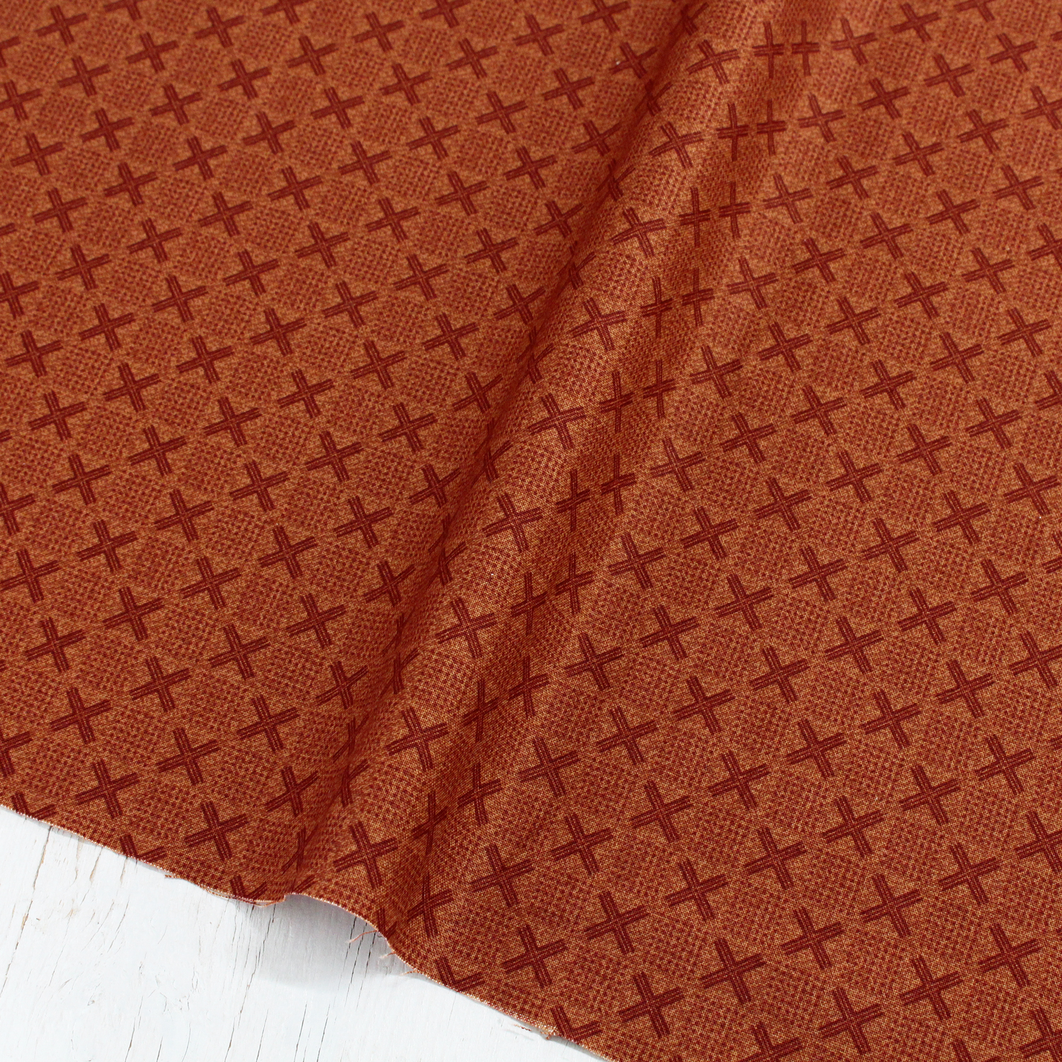 [0910 New Pattern] FSP-756 Brown Crossmark Free Sprit USA Print 1m/unit (m)