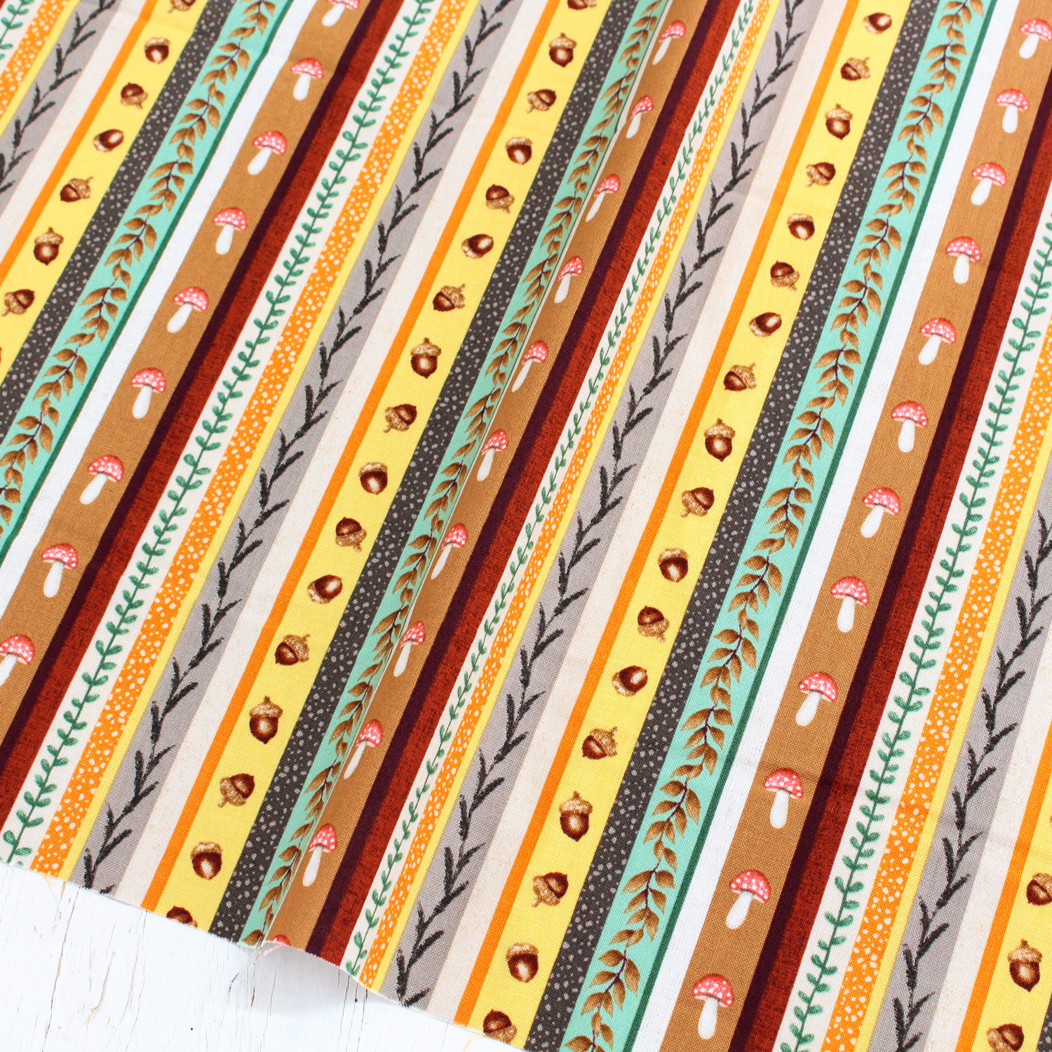 [0910 New Pattern] FSP-769 Border Autumn Search Acorn Mushroom Free Sprit USA Print 1m/unit (m)