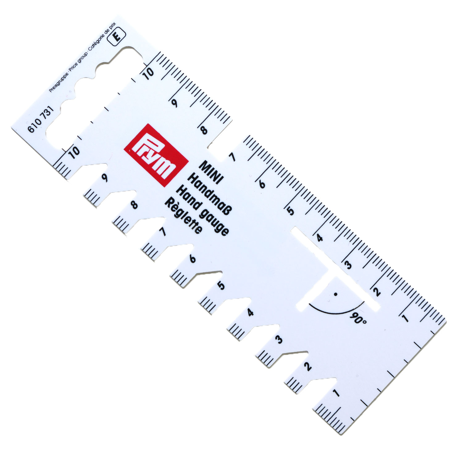 PRM610731 Prym Prym Hand Sewing Gauge Mini 6.5X4cm (sheet)