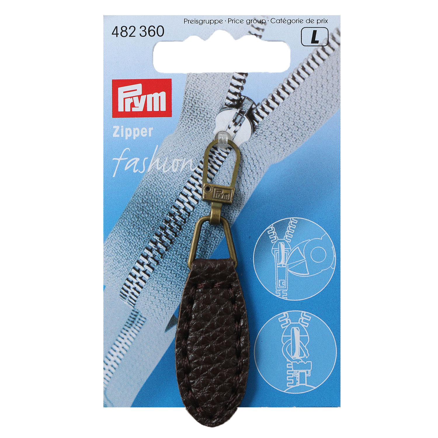 PRM482360 Prym Prym Zipper Pull Leather Dark Brown (pcs)