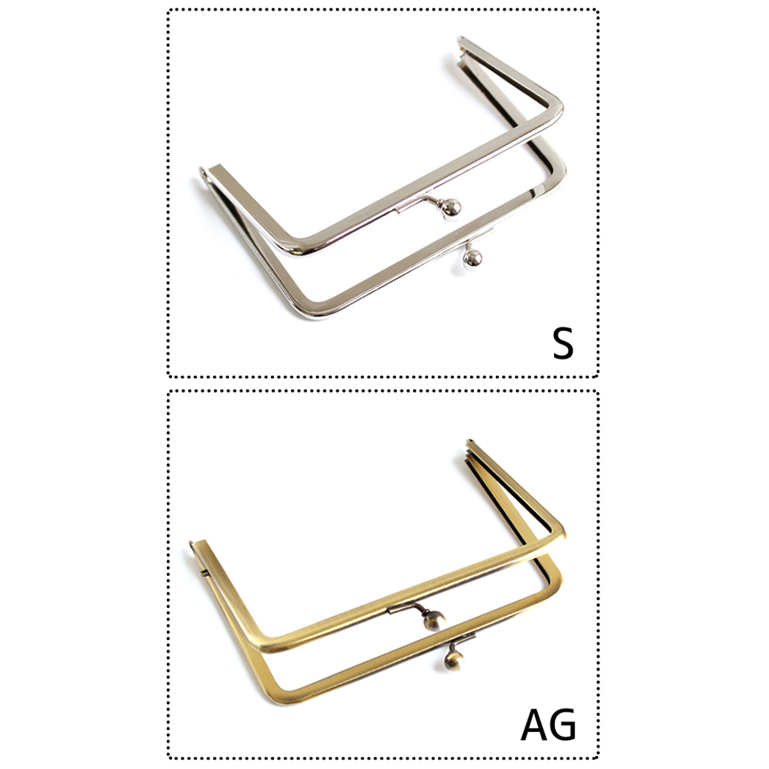 第二弾】SK24-5 足長口金 W12×8.5cm 5個入 (セット)「手芸材料の