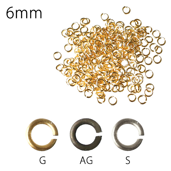 Jump Rings, 6mm diameter, 0.8mm thickness, approx. 150pcs (pack)