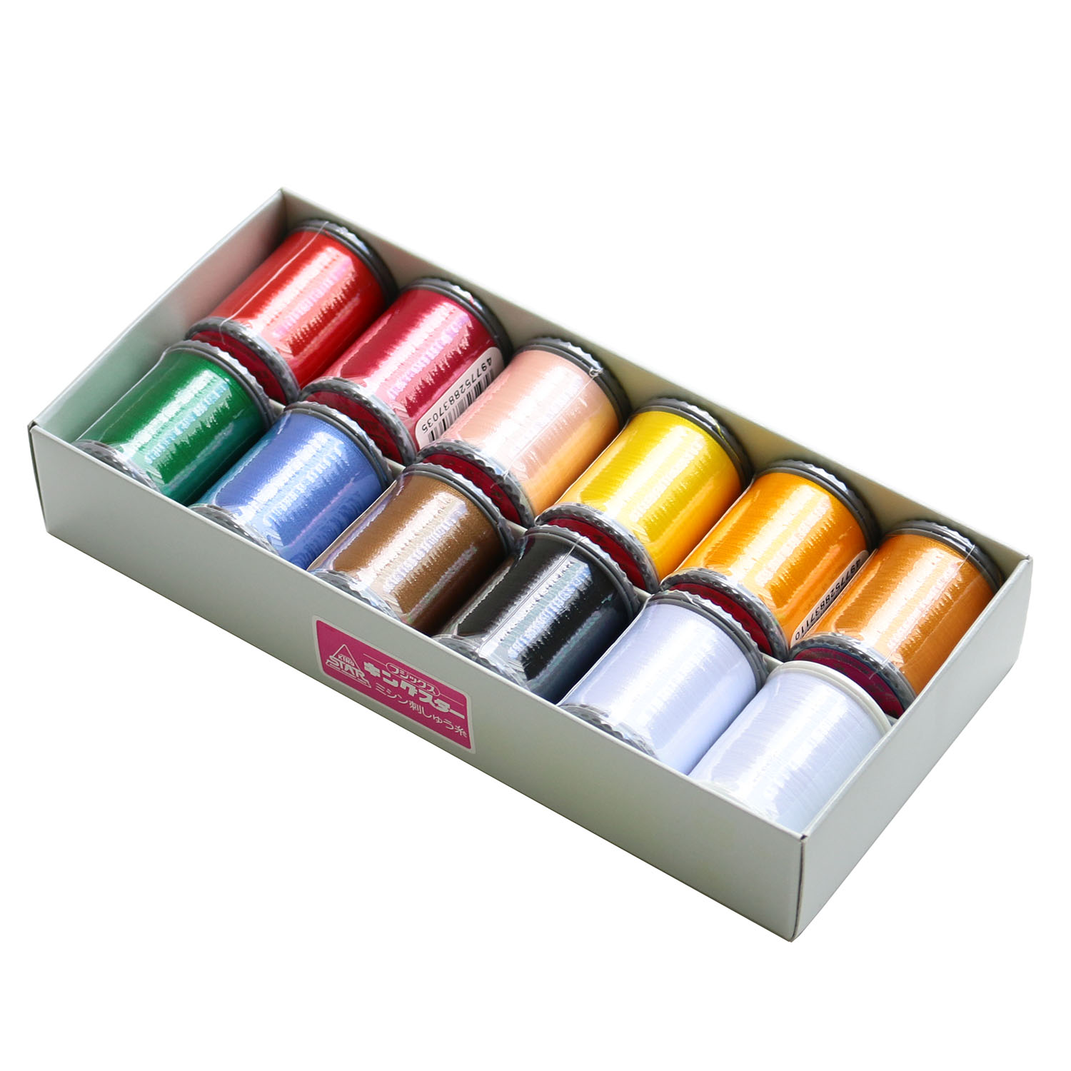 FK15493 King Star decorative sewing machine embroidery thread, 12 basic colors, starter set, 200m, 11 colors + under thread (set)