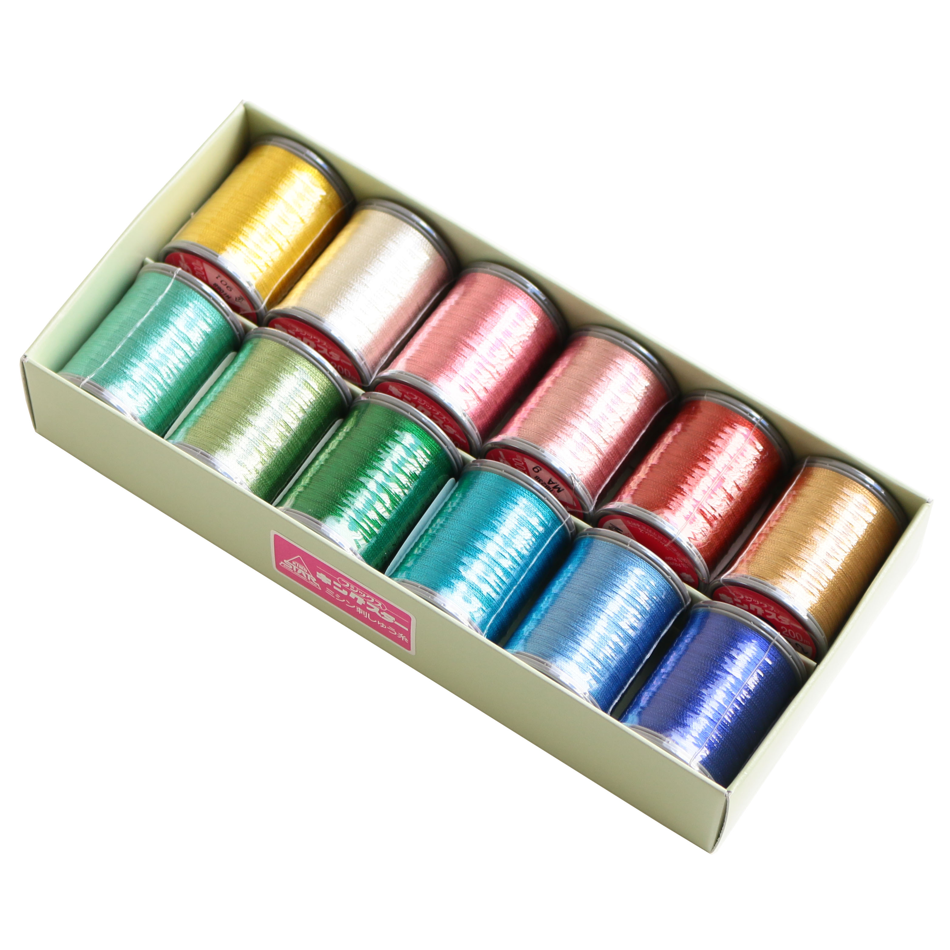 FK15121 King Star decorative sewing machine embroidery thread, glitter 12 set, metallic color, 200m, 12 colors (set)