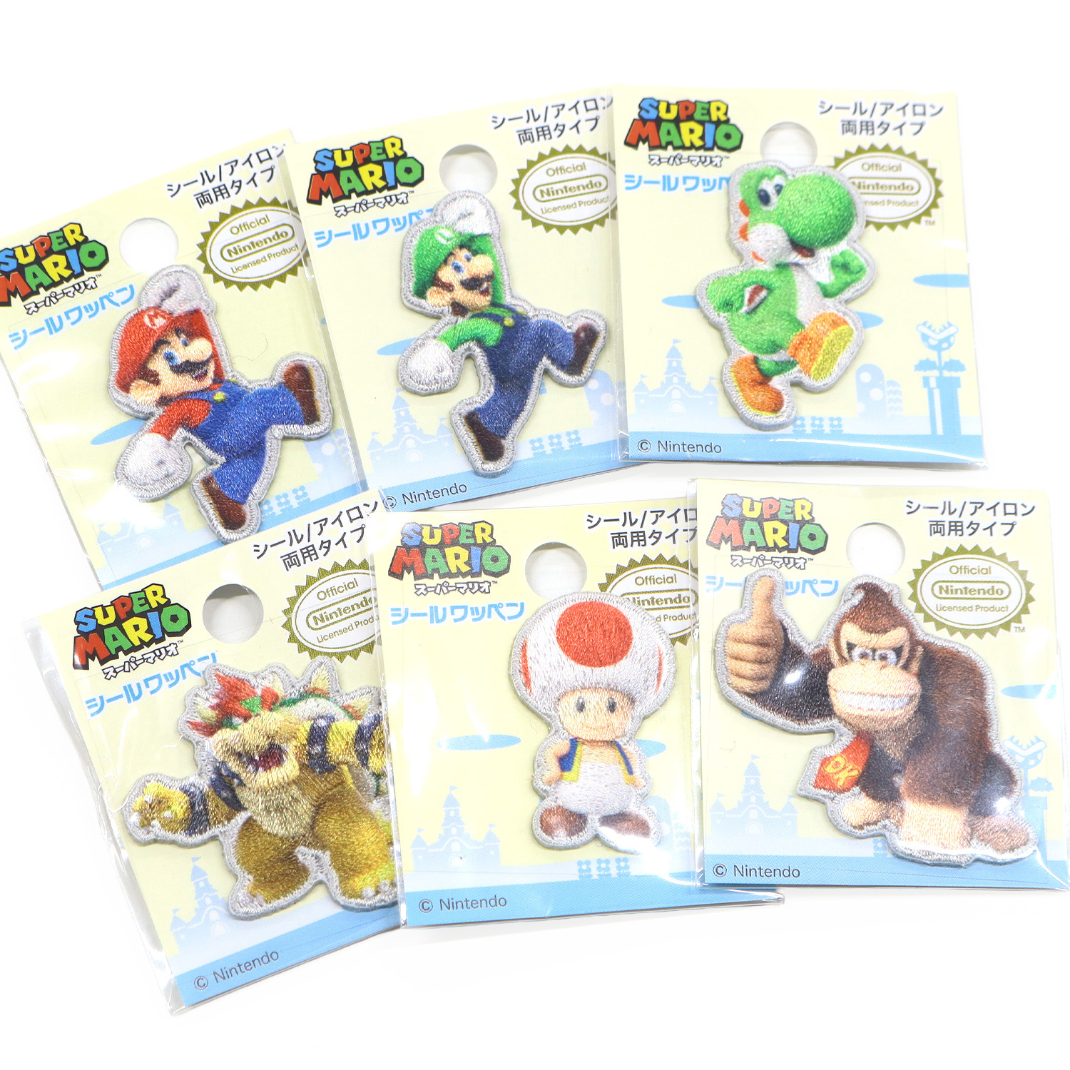 MRS スーパーマリオ マリオ シール ワッペン  シール・アイロン両用 （枚）