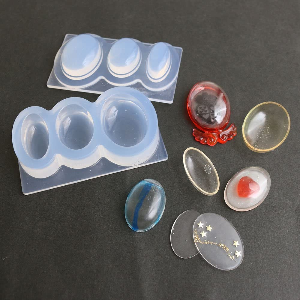 Parts Series Soft Flexible Mold Oval Dome Shape L (pcs)