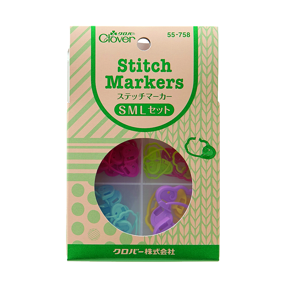 CL55-758  Clover Quick Locking Stitch Marker S/M/L set (bag)