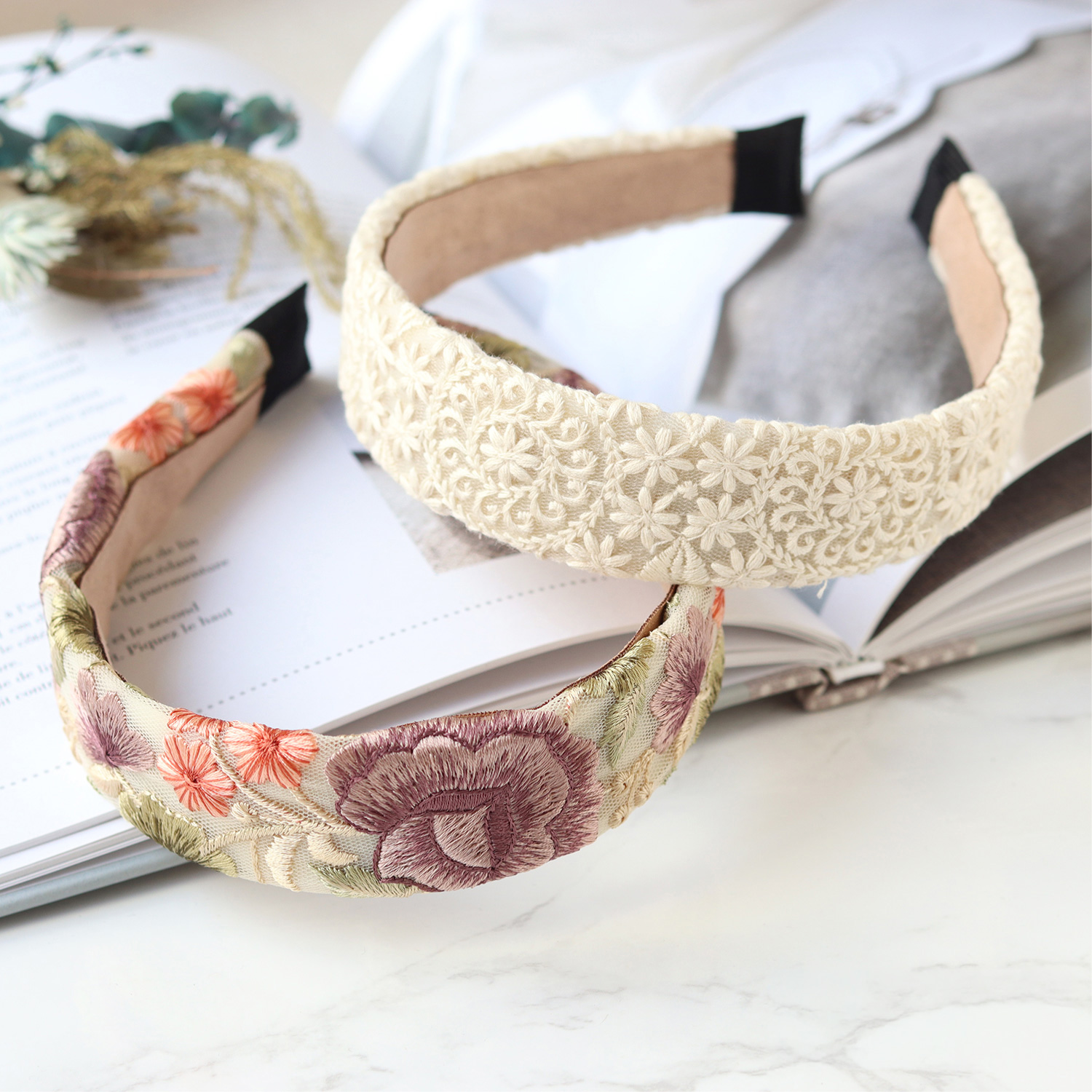 REC1087 Embroidered ribbon headband recipe (pieces)