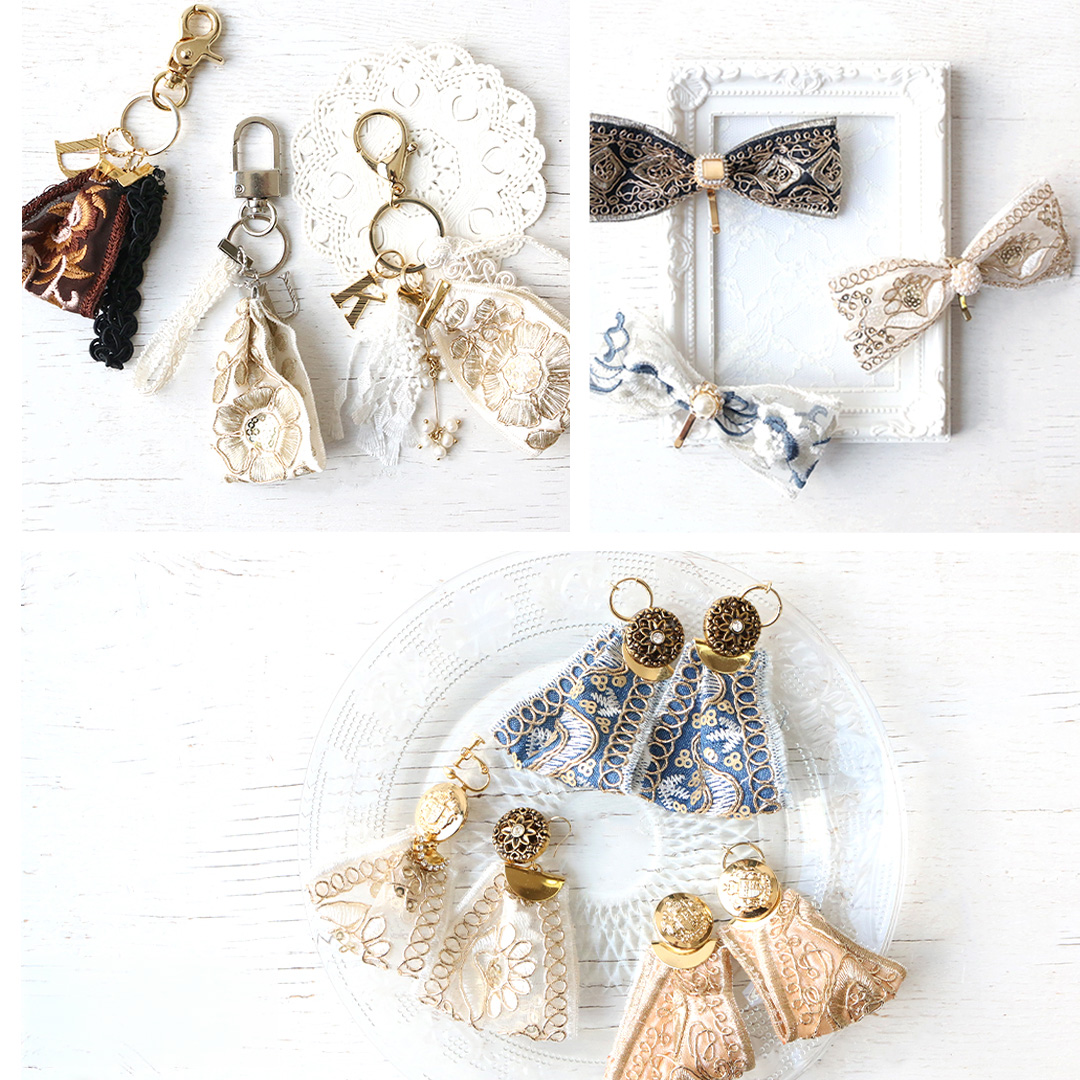 REC1079 Easy and Cute Accessory Making Recipe with Embroidered Ribbon (sheets)