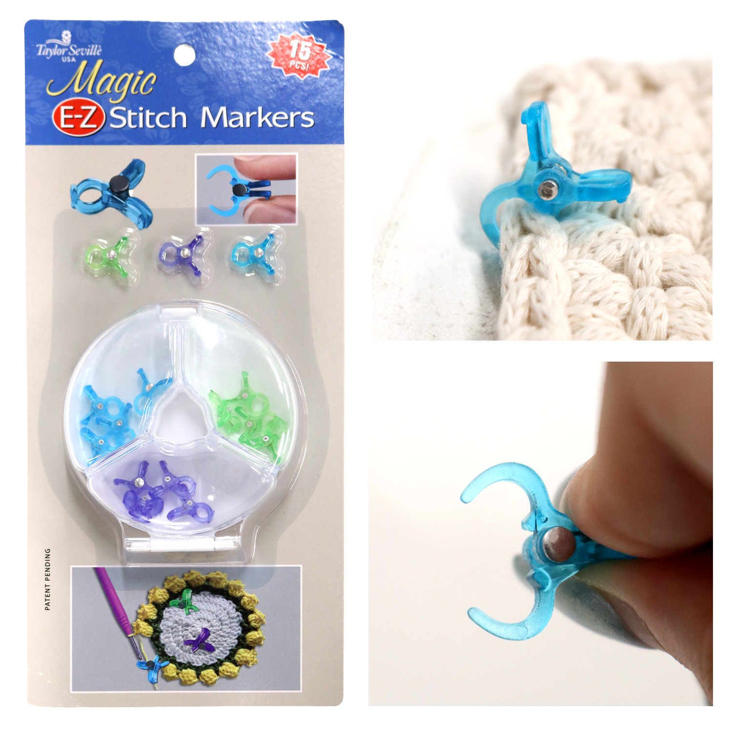 TS-04307 Taylor Seville Magic EZ Stitch Markers, 15 pieces (pack)