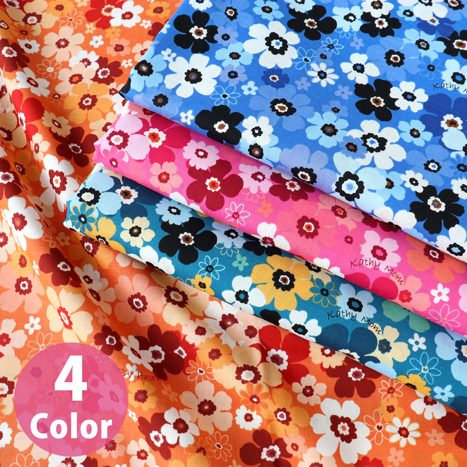 MT02341 Kathy Yousuke Petit voyage  ダンク, Print fabric 1m/unit (m)
