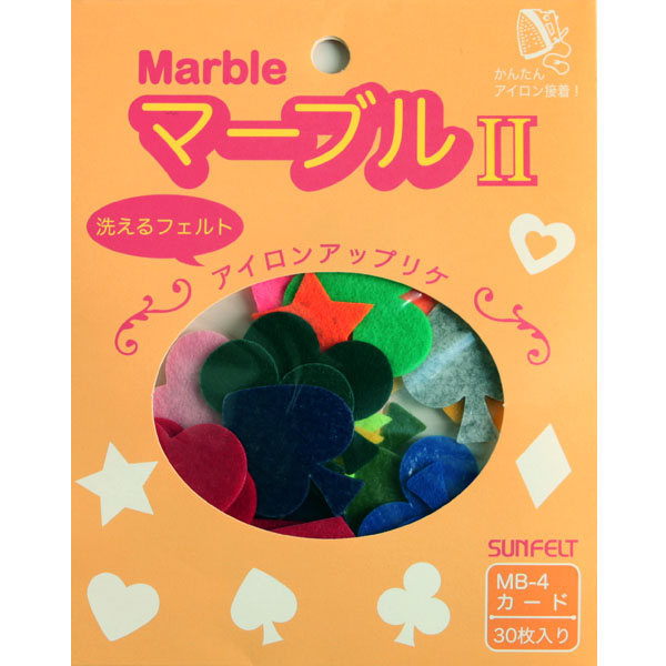 【10周年】MB004 アイロンアップリケ マーブル カ-ド 簡単アイロン接着 (個)