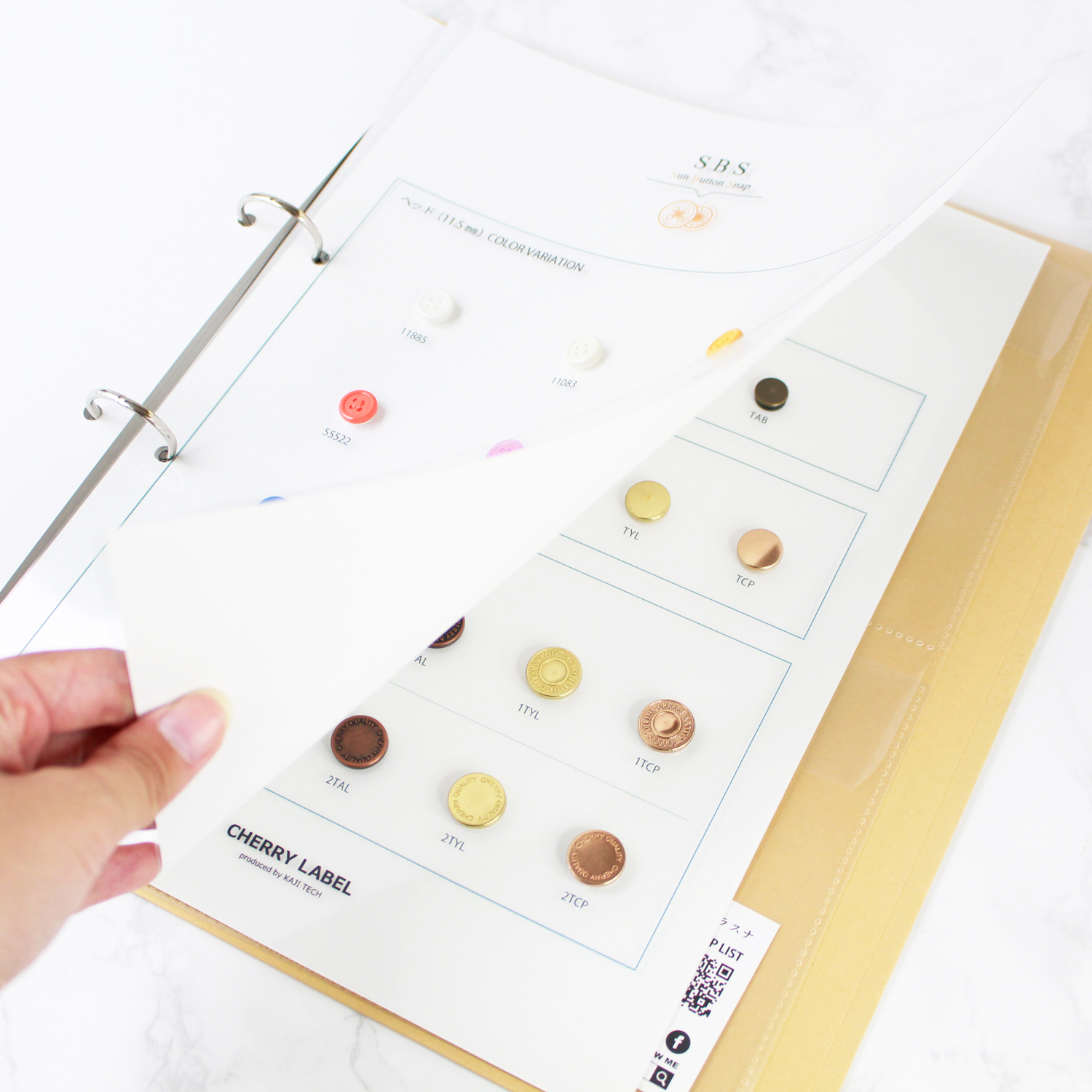CL-COLORBOOK カジテックスナップボタン 商品カラー見本帳 (冊】「手芸材料の卸売りサイトChuko Online」