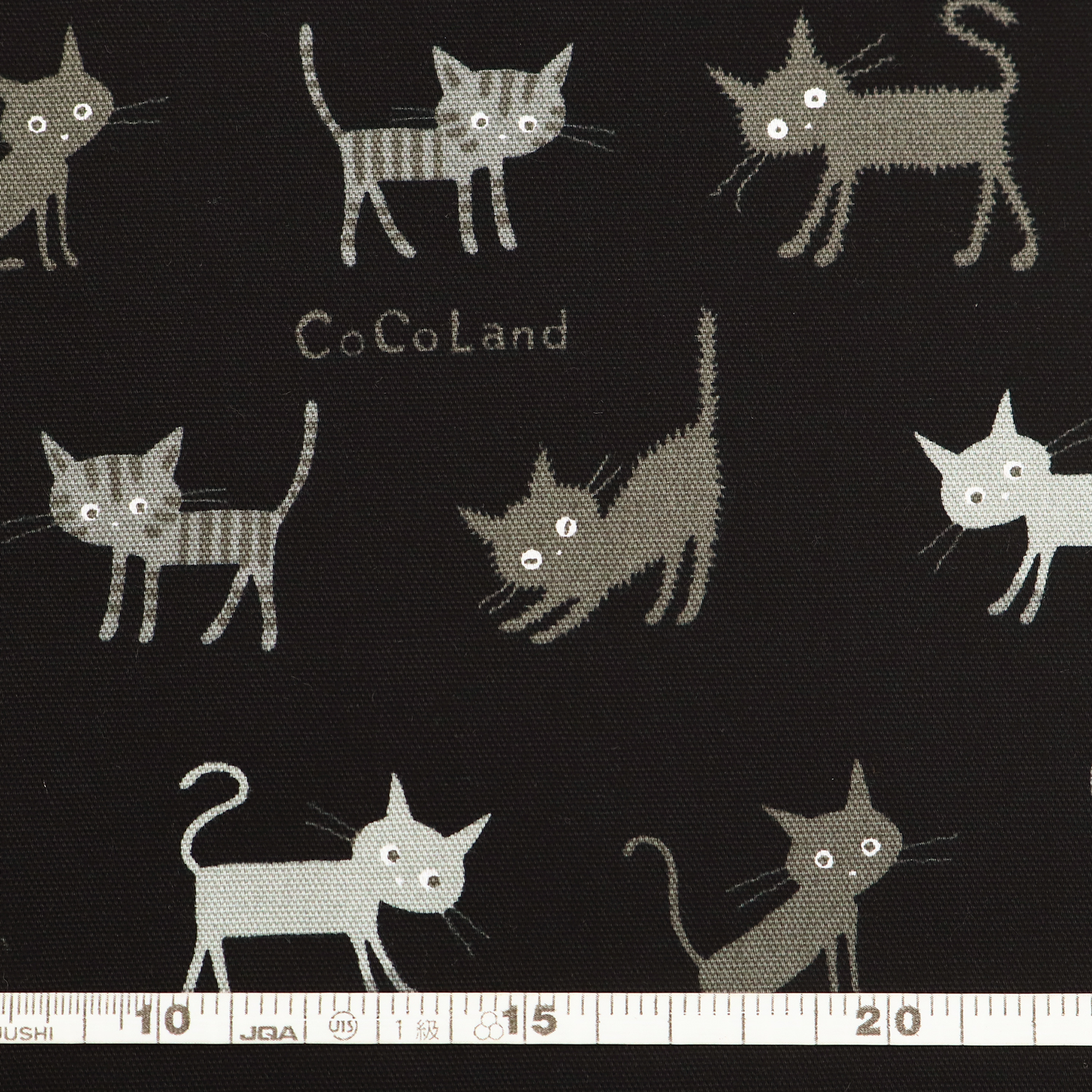 AP1090H-2 COCOLAND 黒猫 中 オックス生地 幅約112cm m単位 (m)「手芸
