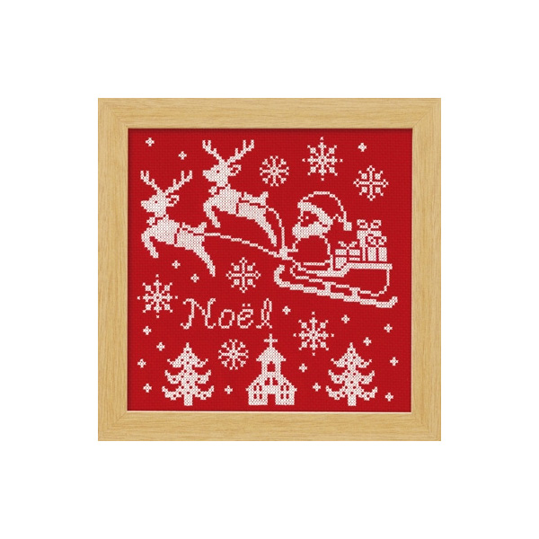 【お取り寄せ・返品不可】OLY-X104 オリムパス刺繍キット クロスステッチ クリスマスサンタクロース レッド (袋)