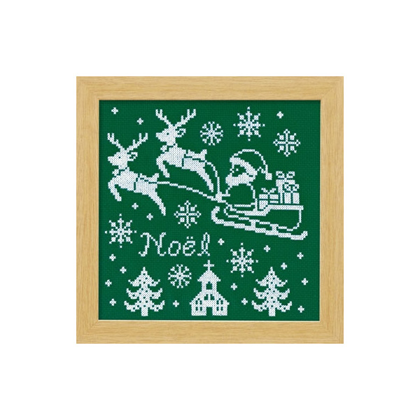【お取り寄せ・返品不可】OLY-X105 オリムパス刺繍キット クロスステッチ クリスマスサンタクロース グリーン (袋)