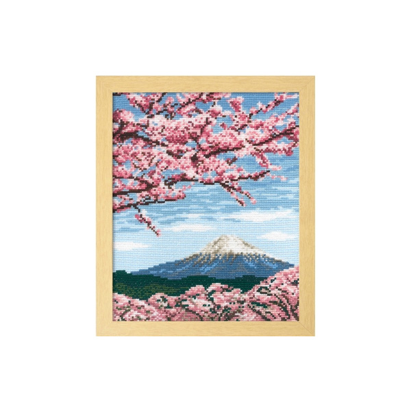 【4月30日まで】【お取り寄せ・返品不可】OLY-K7386 オリムパス刺しゅうキット 桜と富士山 (枚)