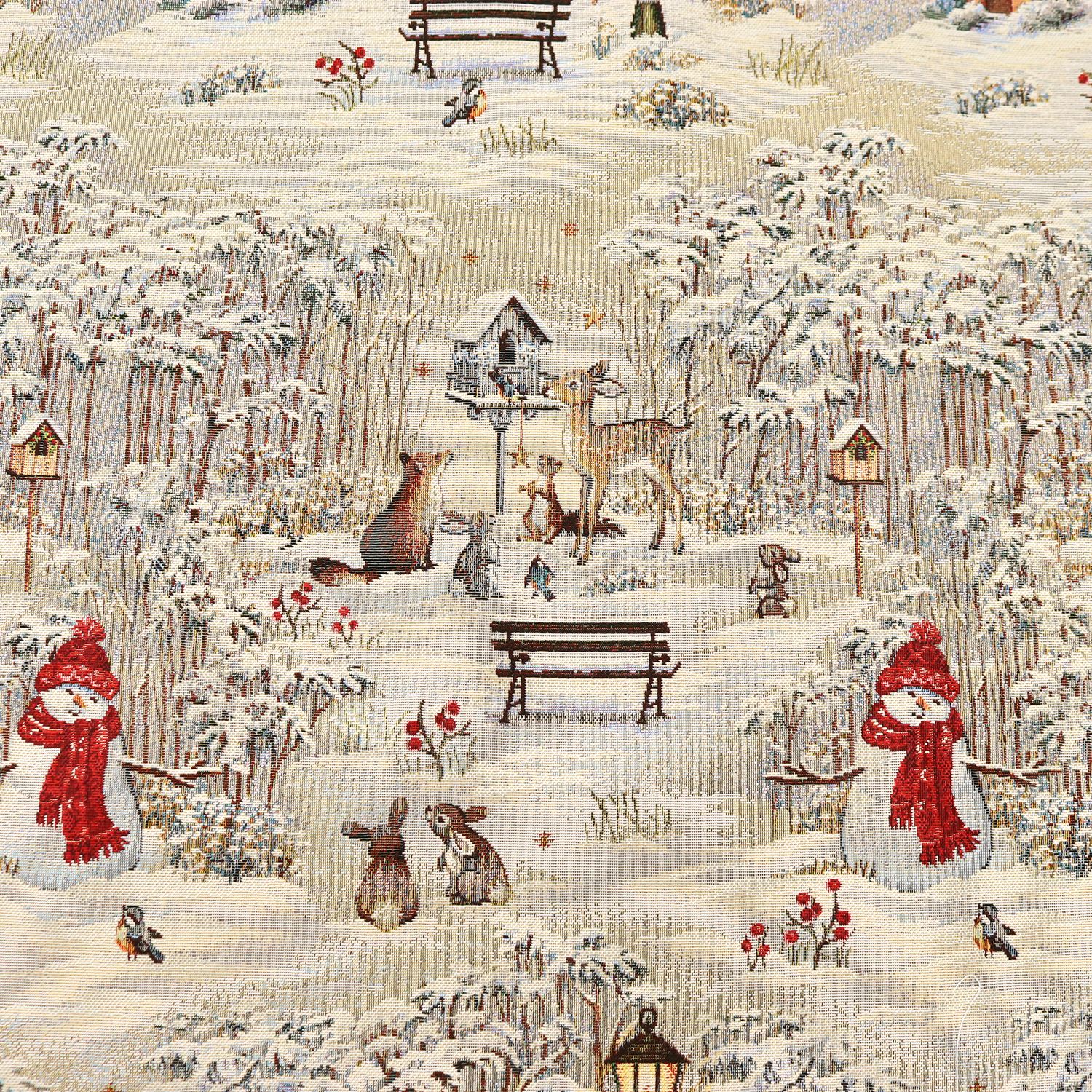 EDEN-854 EUゴブラン生地 雪の森 140cm巾 1m単位 (m)