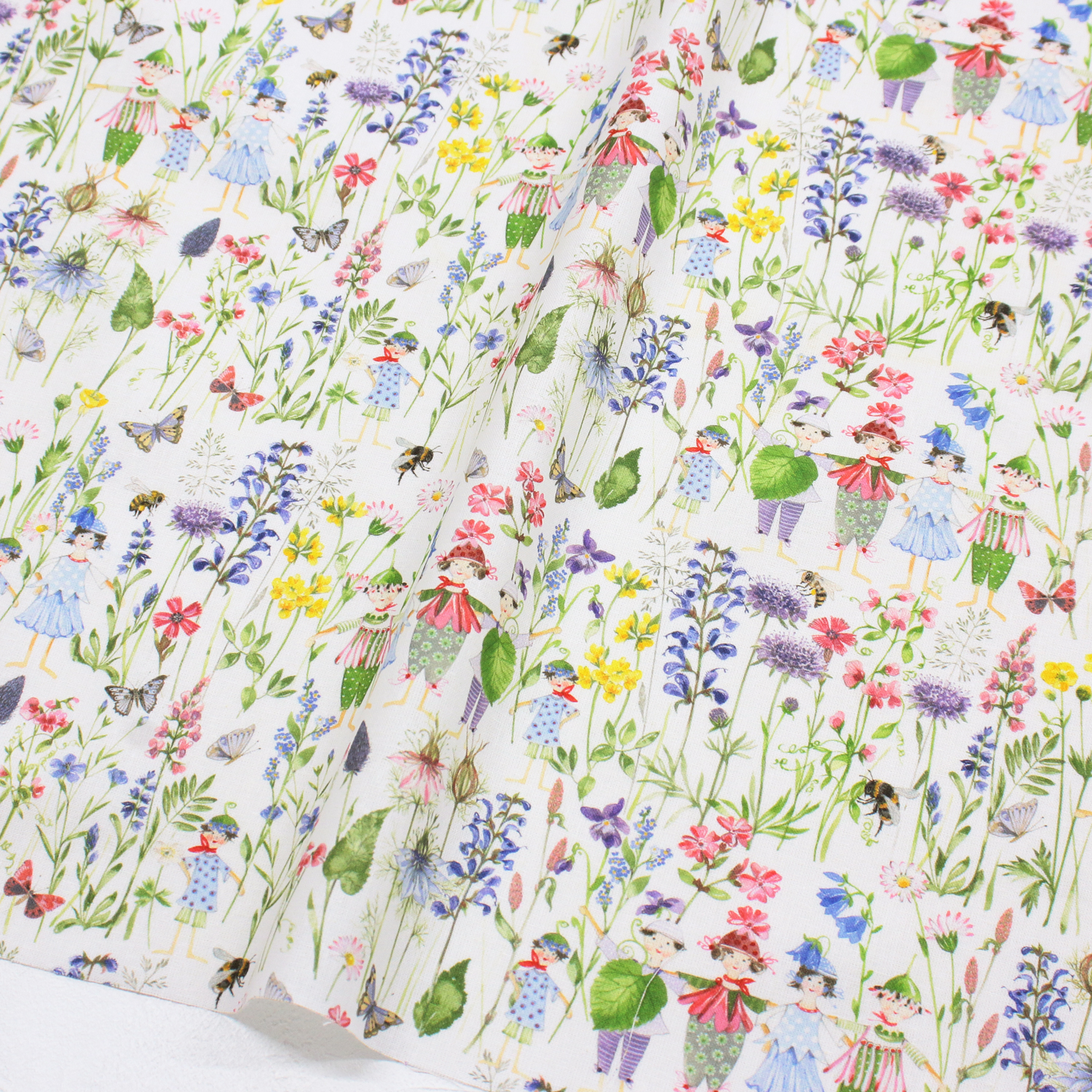 ■ACU3523-924R Flower and Fairy acufactum Printed Fabric Approx. 150cm Width, Original fabric approx. 10m (roll)