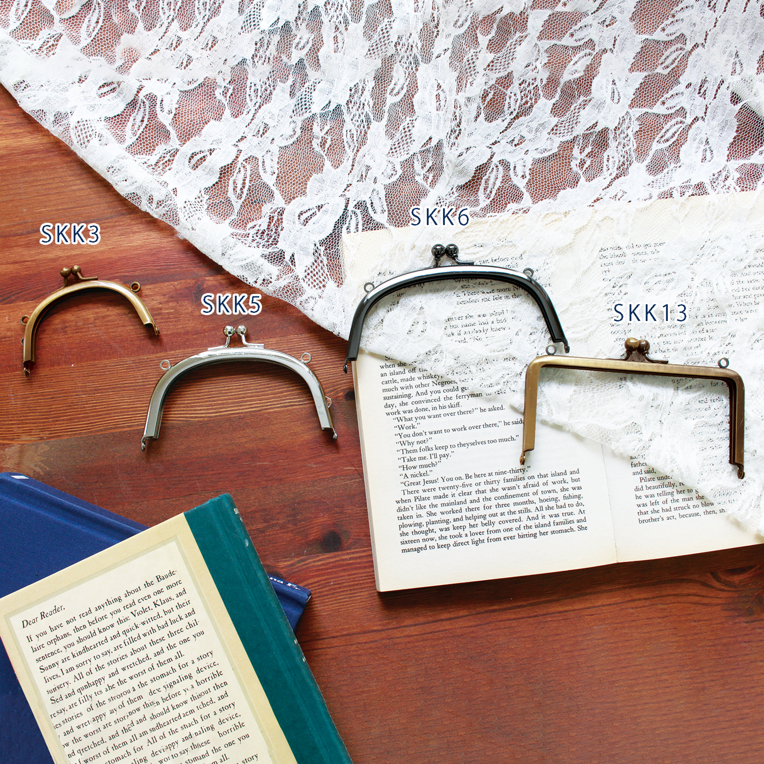 SKK6-3 Purse Frame, with loops approx.11.8×6.5cm 3pcs/pack