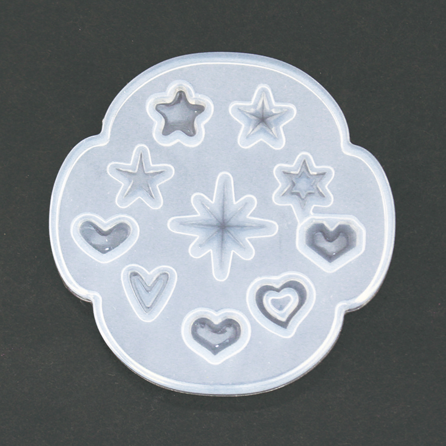 T10-2365　Silicone Mold , Star and Hearts　1pcs　(pcs)
