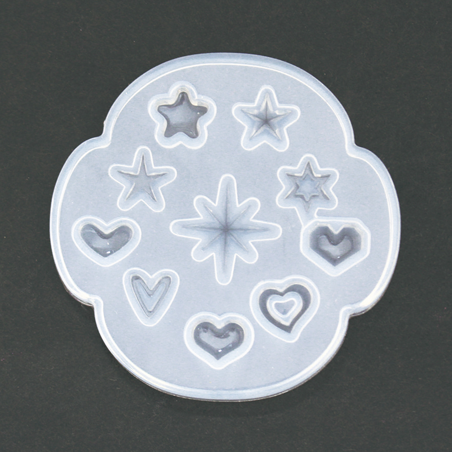 T10-2365 Silicone Mold , Star and Hearts 1pcs (pcs)