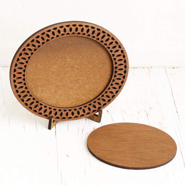 A22-122 Mini Wooden Frame for Embroidery Work ,Oval-shape  (pack)