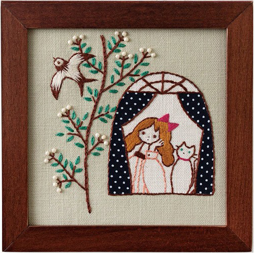 CSK542101 LECIEN [Lucian] Cosmo Embroidery Kit Everyday Life of Cats and Living WINDOW (Pieces)