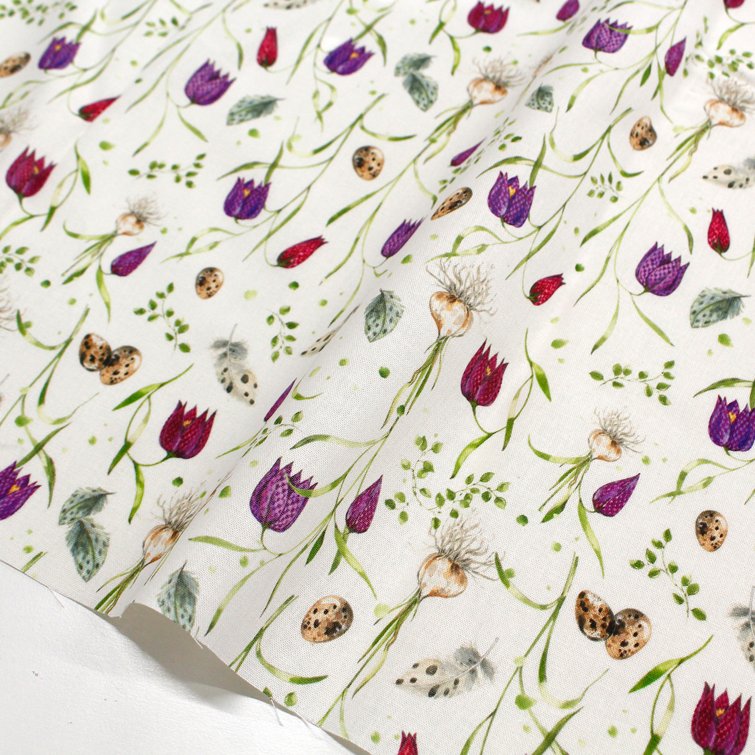 ACU3523-876-50CM acufactum tulip print fabric approx. 150cm width 50cm units (sheets)