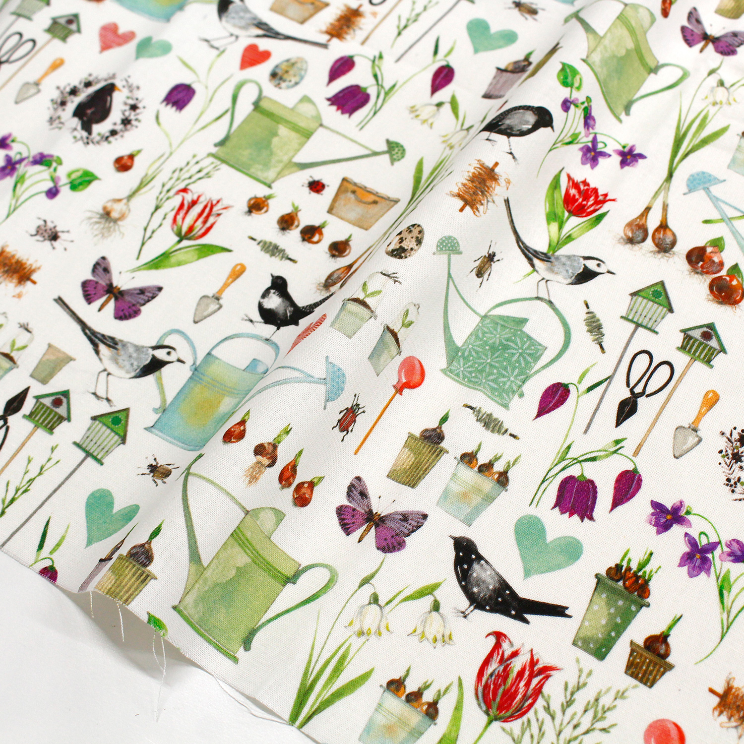 ACU3523-932-50CM acufactum gardening print fabric approximately 150cm width 50cm units (sheets)