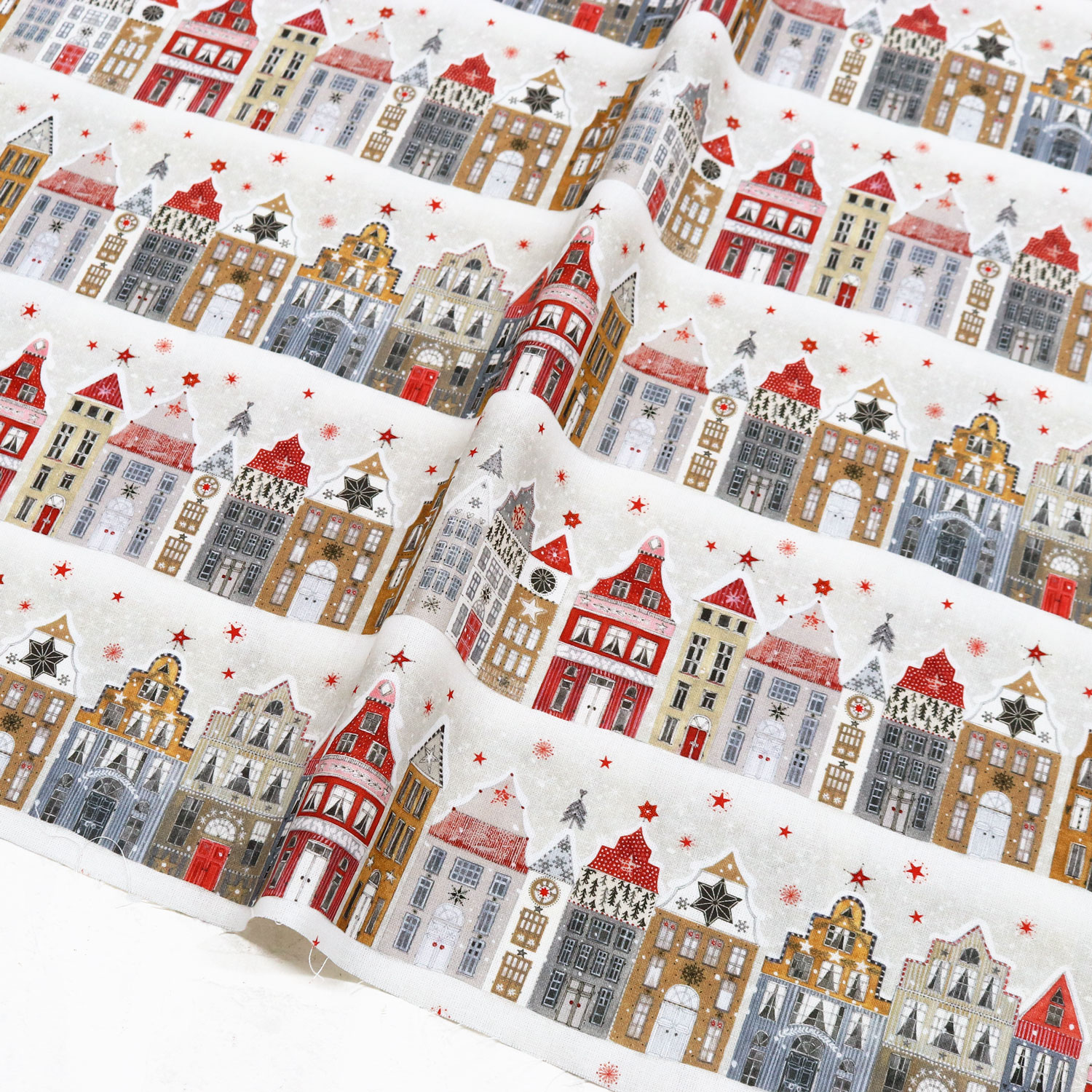 ACU3523-907-50CM acufactum Christmas house Print Fabric Approx. 150cm Width 50cm Units (Sheets)