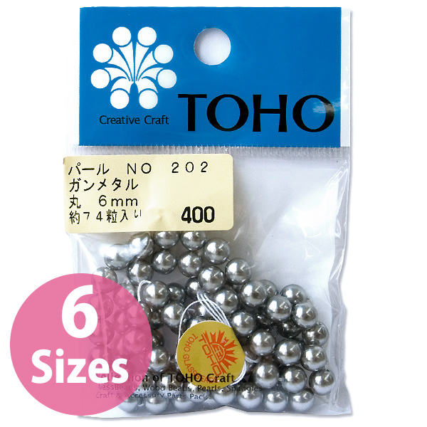 TOHO Round Pearl 202 Color/Gunmetal (pack)