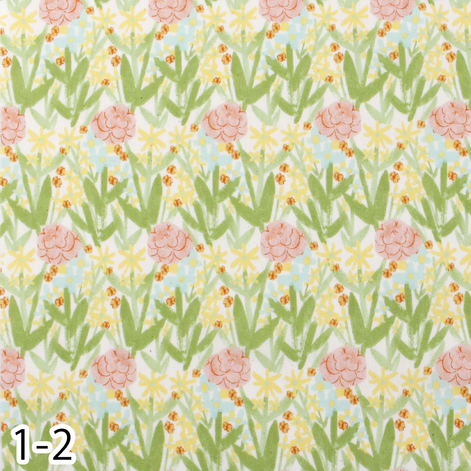 【WEB限定・原反特価】■B850411-1-2 花柄 ブロード プリント生地 原反特価 (巻)