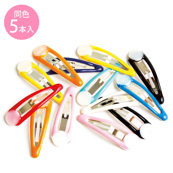 P Pink Bezel Hair Clip 5pcs (bag)