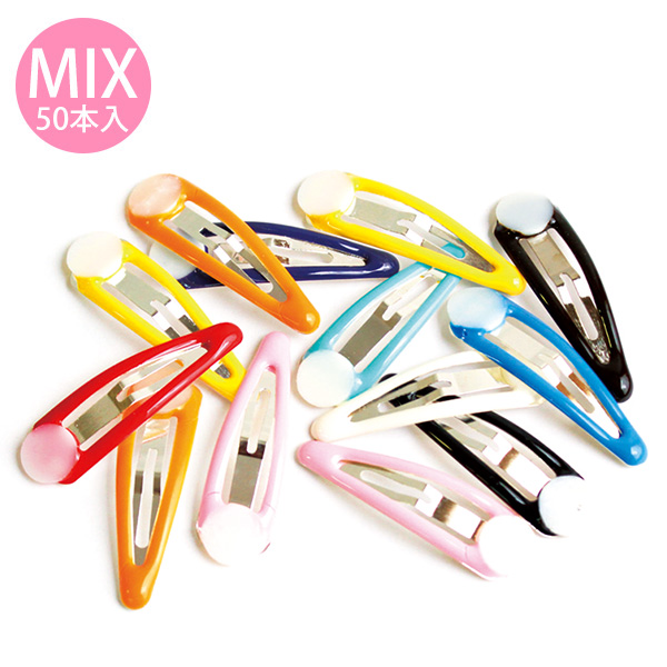 A5-20MIX Bezel Hair Clip 10 colors x 5pcs (bag)