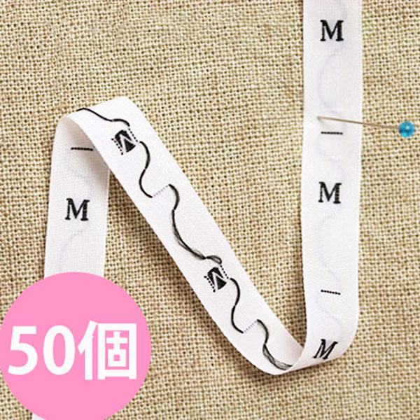 TME Size Tag 9 mm Width 1 Roll 50pcs white (pack)