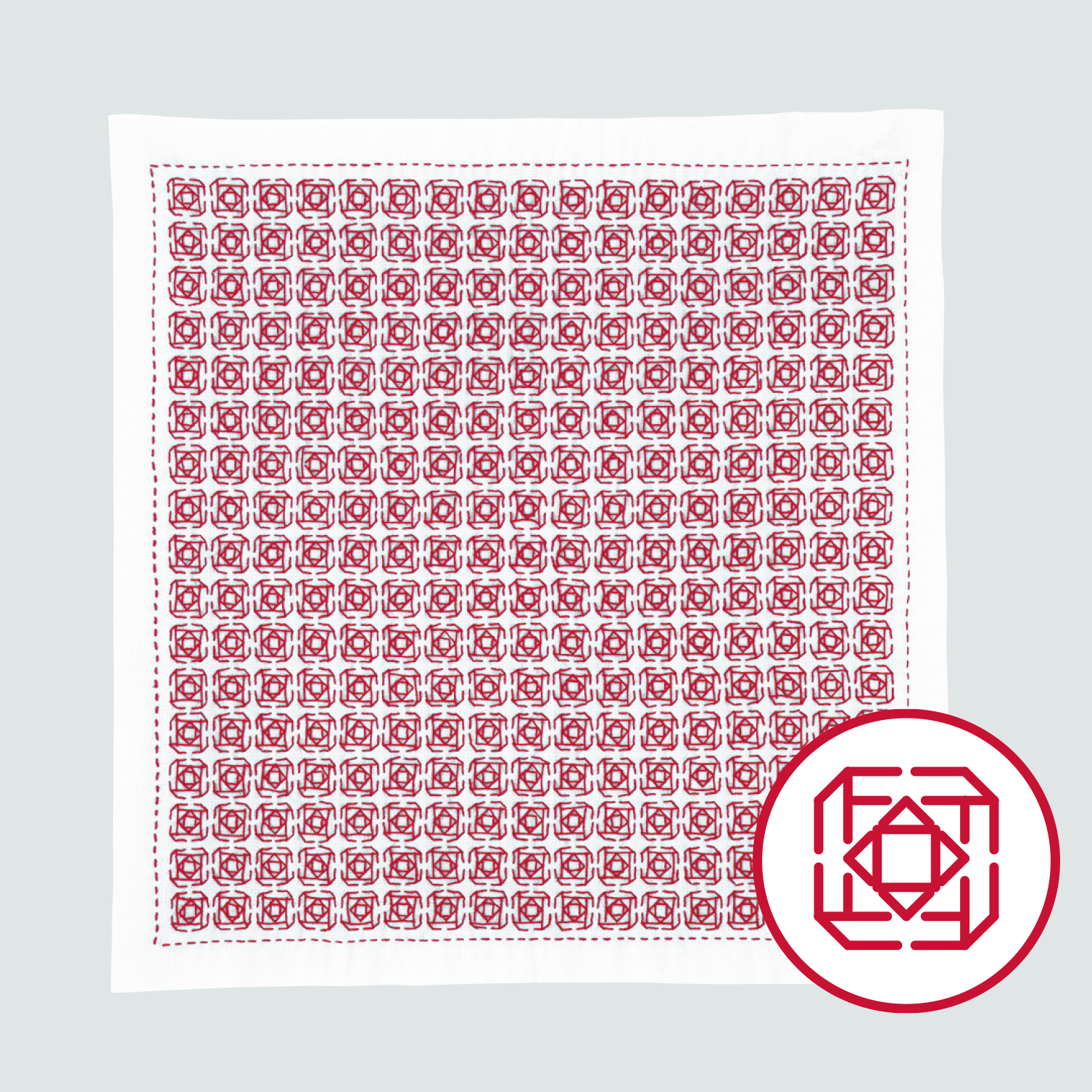 【お取り寄せ・返品不可】OLY-SK419 Olympus 刺し子キット 一目刺しの花ふきん-折り紙- 椿の花 (組)